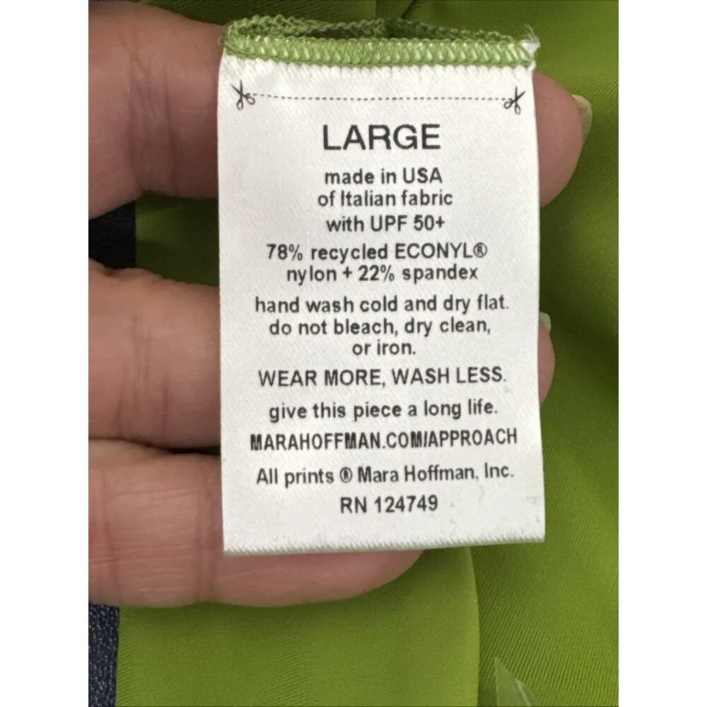 Mara Hoffman Women's L KAY‎ CICORIA Green Bikini Swim Bottom NWT UPF 50+